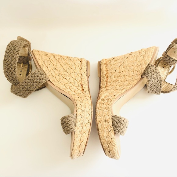 STUART WEITZMAN ALEX Green Crisscross Espadrille Wedges - Picture 7 of 15